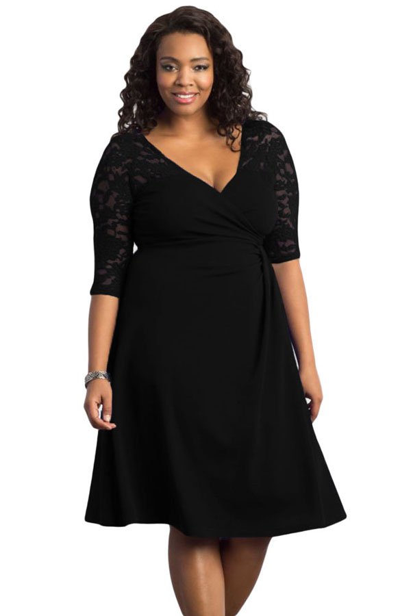 Cheap Black Trendy Lace Plus Size Womens Dresses - Online Store for Women Sexy Dresses