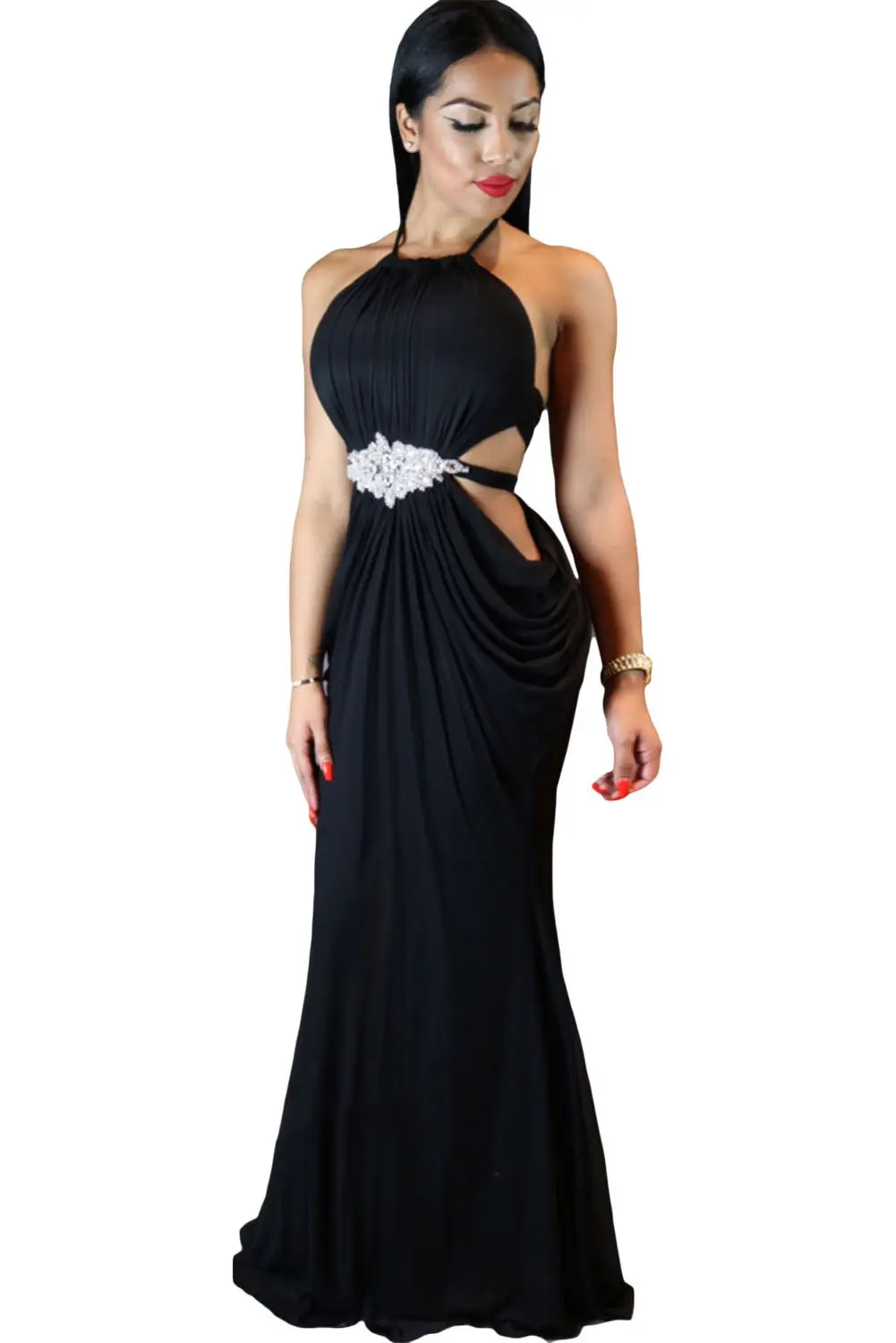 womens black evening gowns