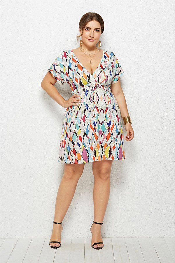 Cheap Plus Size Summer Dresses With Floral Printed