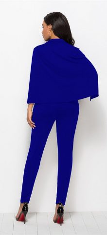 royal blue jumpsuit with cape