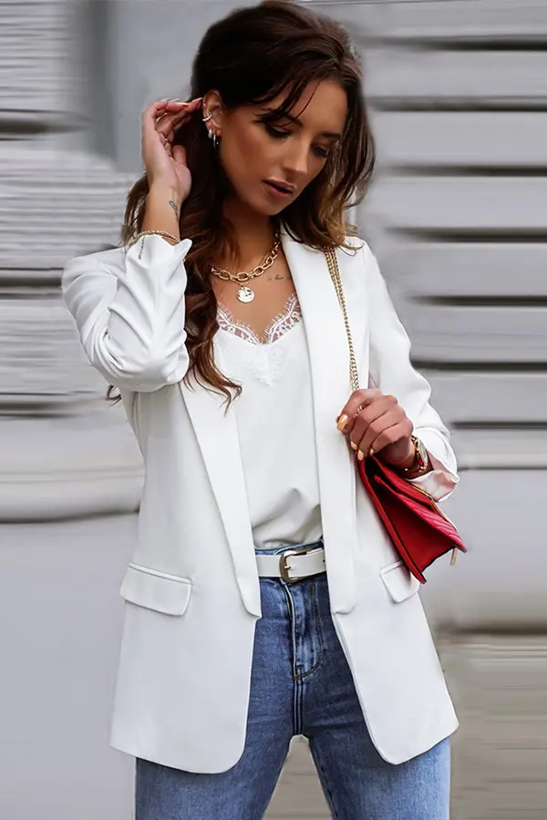 womens white blazer outfit